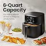 Chefman 6-Quart Compact Digital Air Fryer with Hi-Fry Technology and Presets