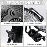 BILT HARD 24-Inch High Velocity Heavy-Duty Industrial Drum Fan, 8100 CFM