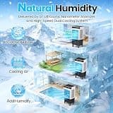 CrmyPeg 7.5-Gallon High-Capacity Portable Swamp Cooler with 120-Degree Swing