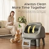 PetPivot AutoScooper Open-Top Self-Cleaning Cat Litter Box with Rake System Design