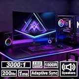 Amzfast AMZG27C1 27-Inch 1500R Curved FHD 1080p Gaming Monitor 200Hz 1ms