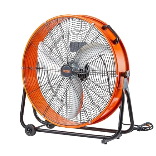 VEVOR 24-Inch High Velocity Heavy-Duty Floor Shop Drum Fan, 8700 CFM Airflow