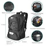 WOLT Expandable Basketball Backpack with Ventilated Shoe & Ball Compartment