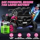 Outfunny 2-Seater 24V 4WD Kids Ride-On Car, 800W Motor, 150 lbs Capacity