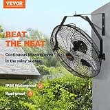VEVOR 18-Inch Waterproof Wall Mount Industrial Fan, 4150 CFM, IP44 Rated