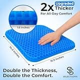 SelectSoma Double-Thick Therapeutic Honeycomb Gel Seat Cushion for Better Airflow