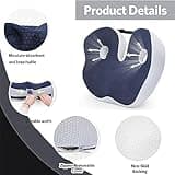 Janemiri High-Density Memory Foam Seat Cushion with Targeted Piriformis Relief
